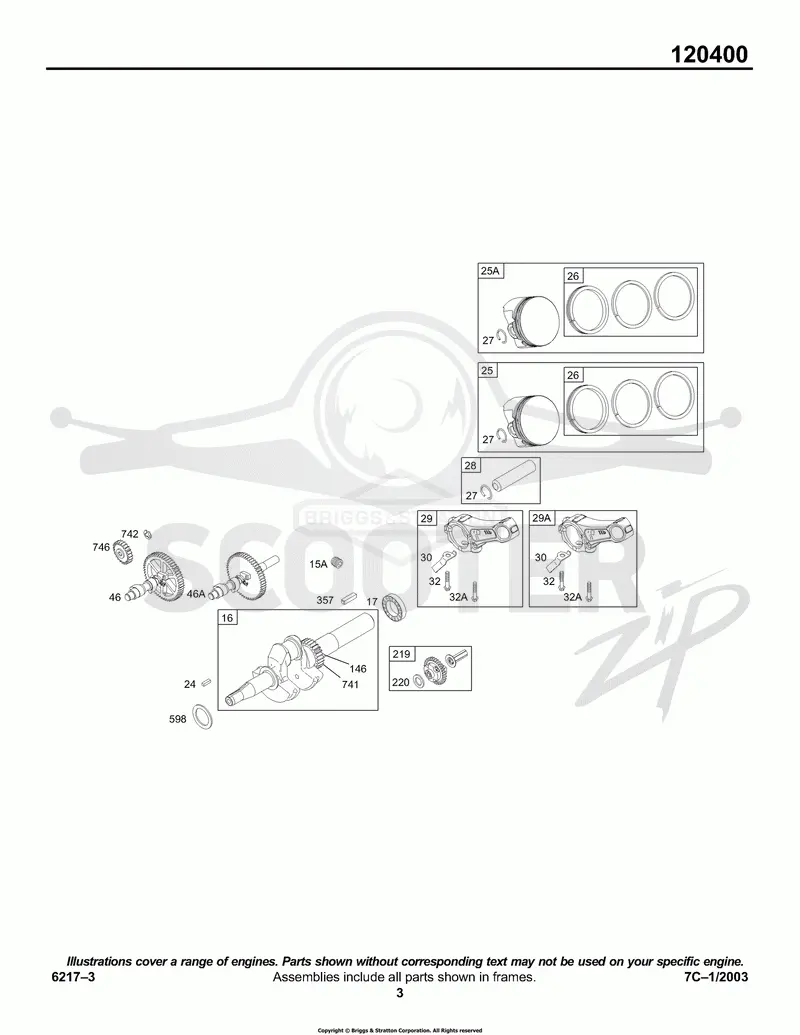 Cams/Crankshaft, Piston Group