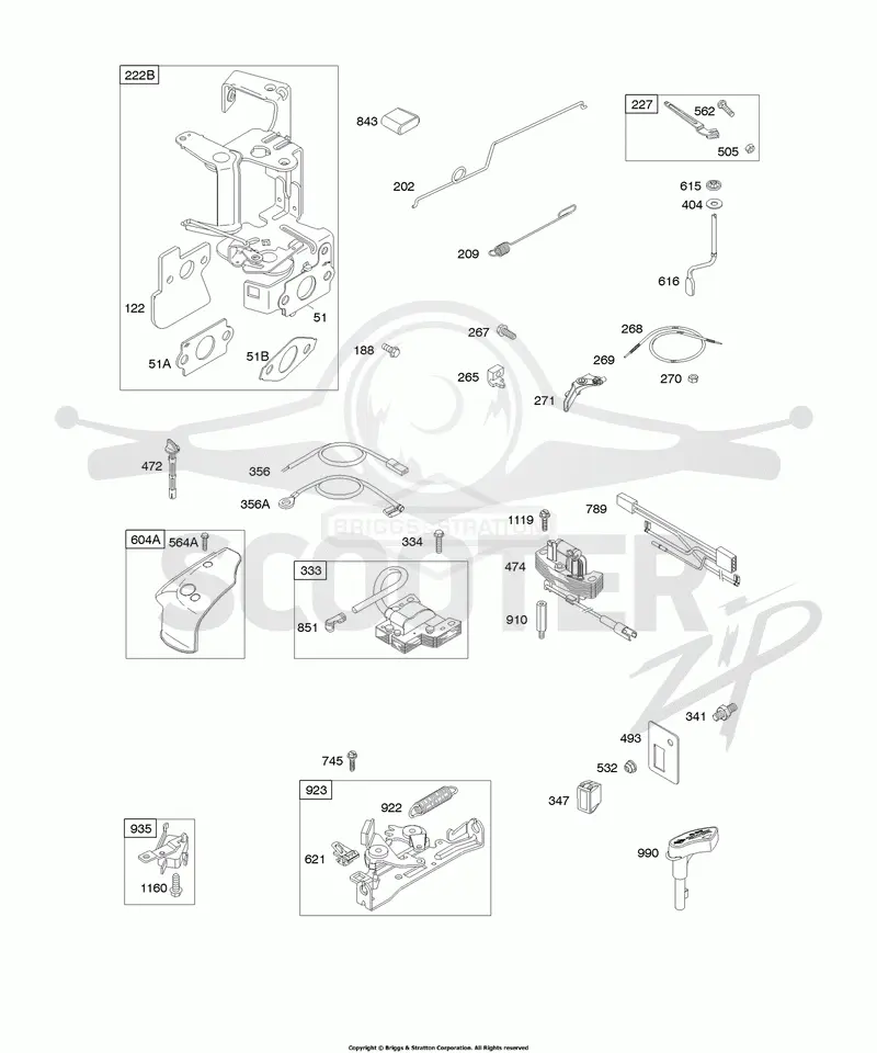 Controls, Flywheel Brake, Governor Spring, Ignition