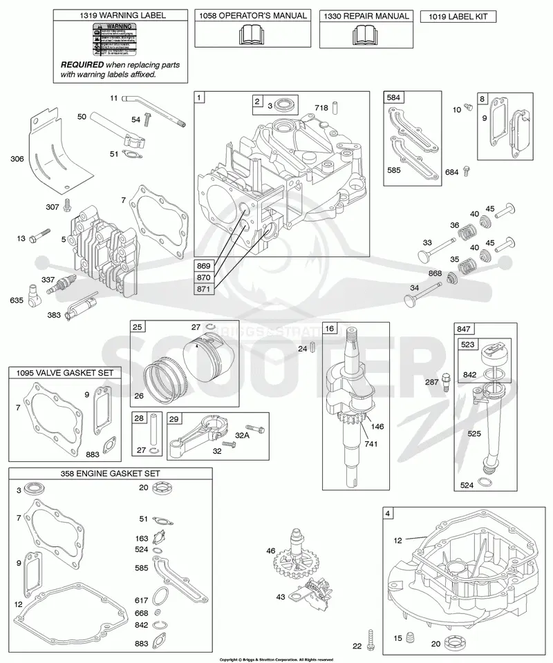 Camshaft, Crankshaft, Cylinder, Engine Sump, Kit/Gaskets, Lubrication, Piston Group, Valves