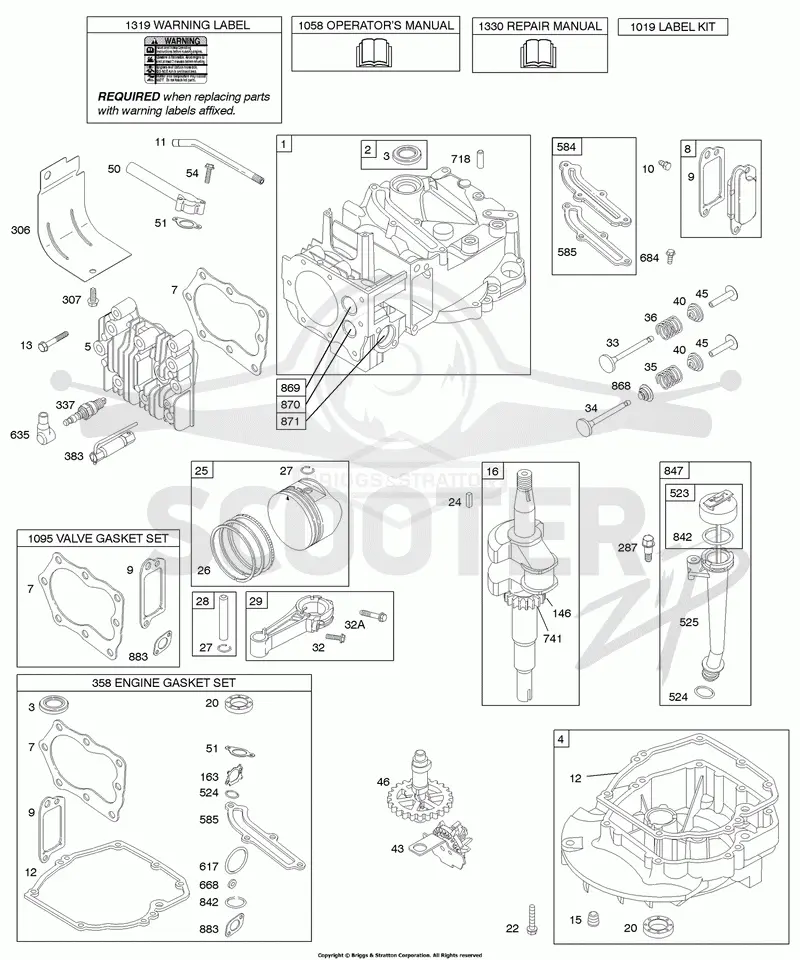 Camshaft, Crankshaft, Cylinder, Engine Sump, Lubrication, Piston Group, Valves