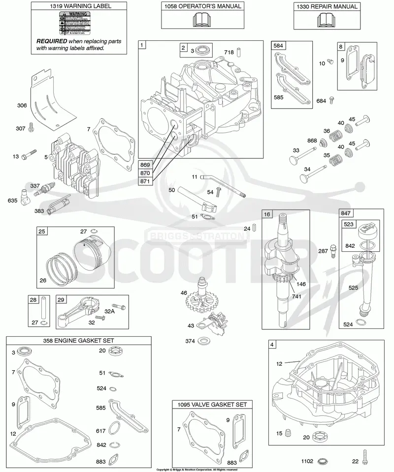 Camshaft, Crankshaft, Cylinder, Engine Sump, Lubrication, Piston Group, Valves