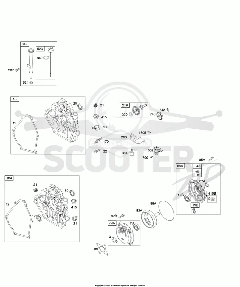 Crankcase Cover, Gear Reduction, Lubrication
