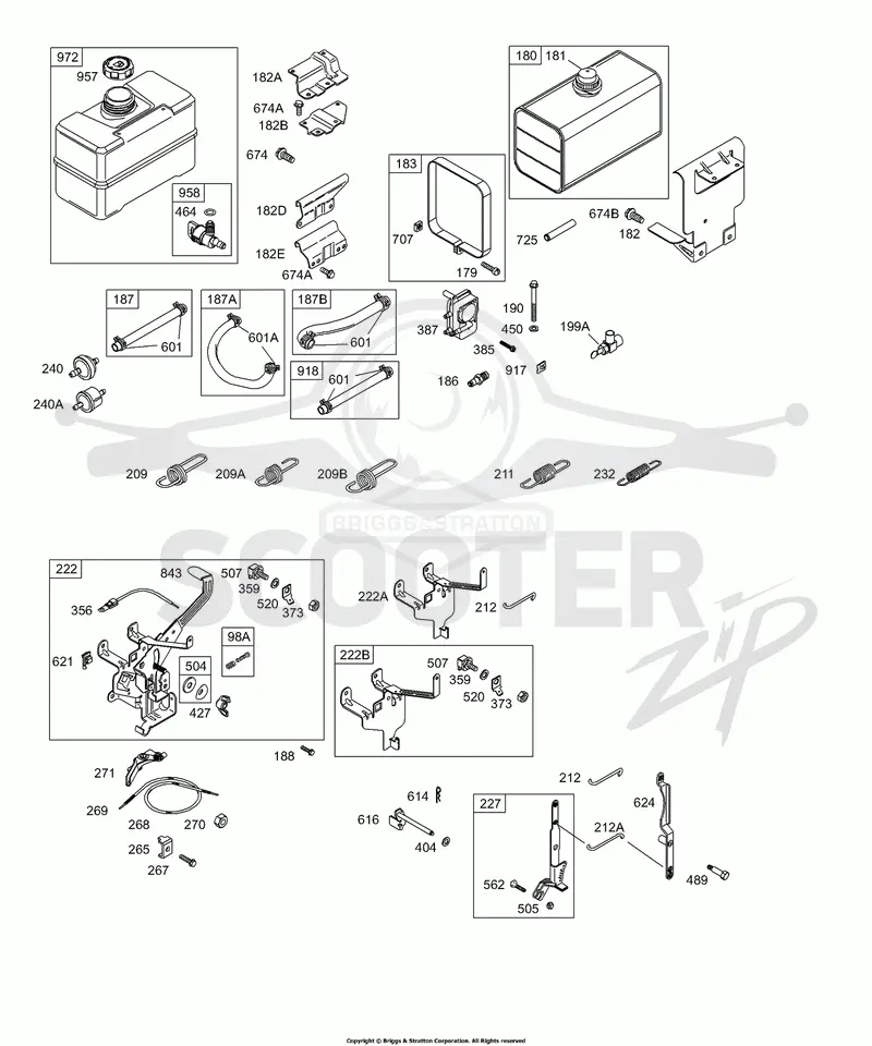 Controls, Fuel Tank, Governor Springs