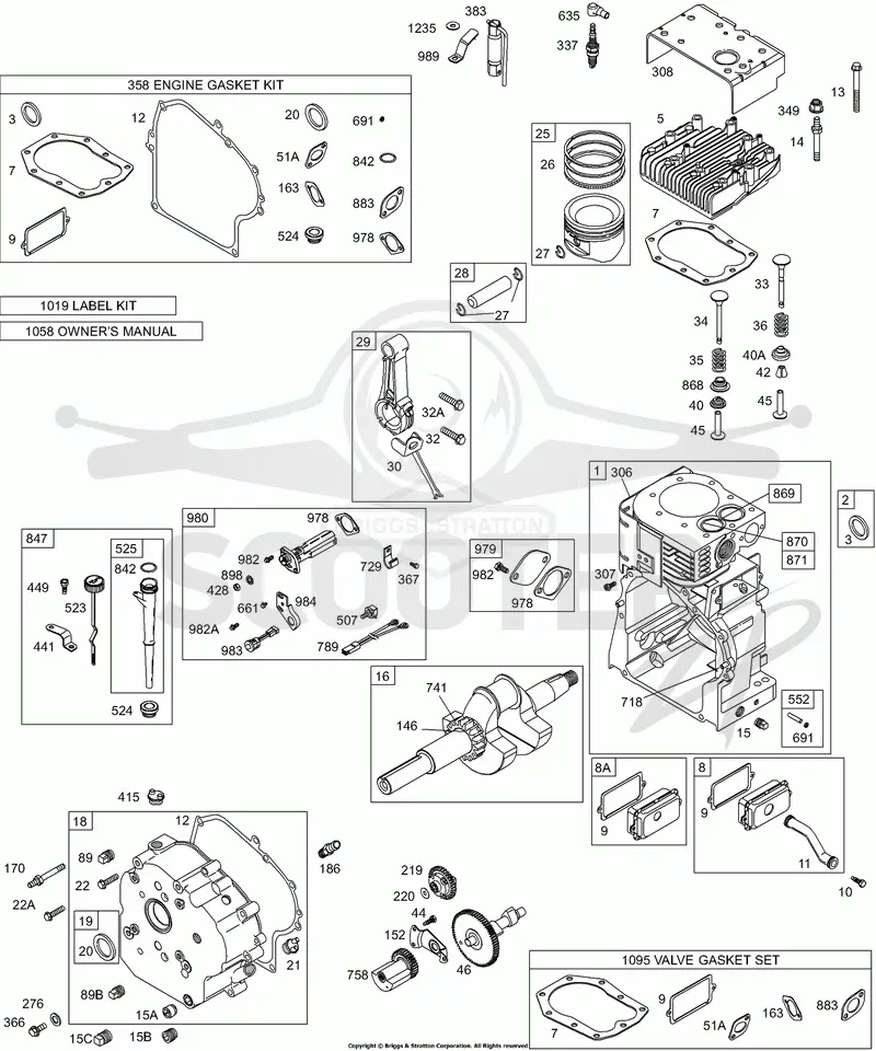 Cam, Crankcase Cover/Sump, Crankshaft, Cylinder, Head/Valves, Kits/Gasket Sets - Engine, Kits/Gasket Sets - Valves, Oil, Piston