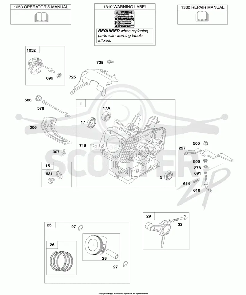 Cylinder, Piston/Rings/Connecting Rod, Owners Manual