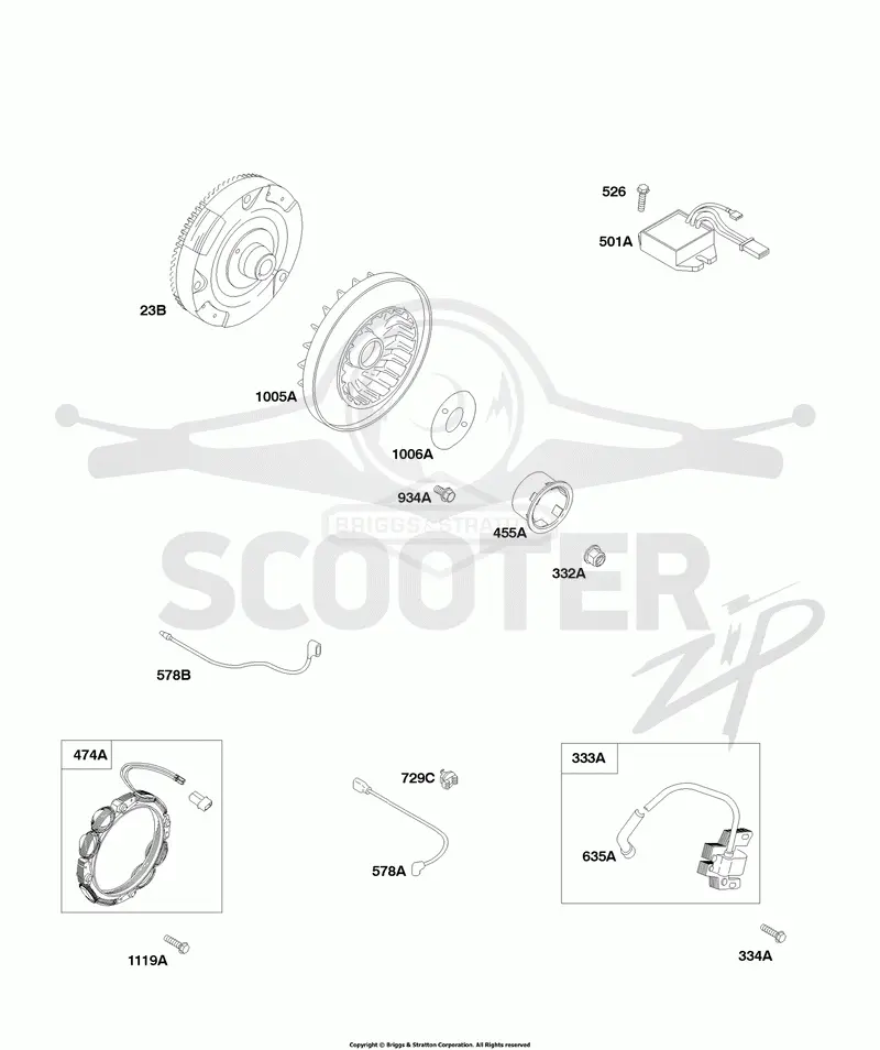 Flywheel, Alternator, Magneto Armature, Regulator