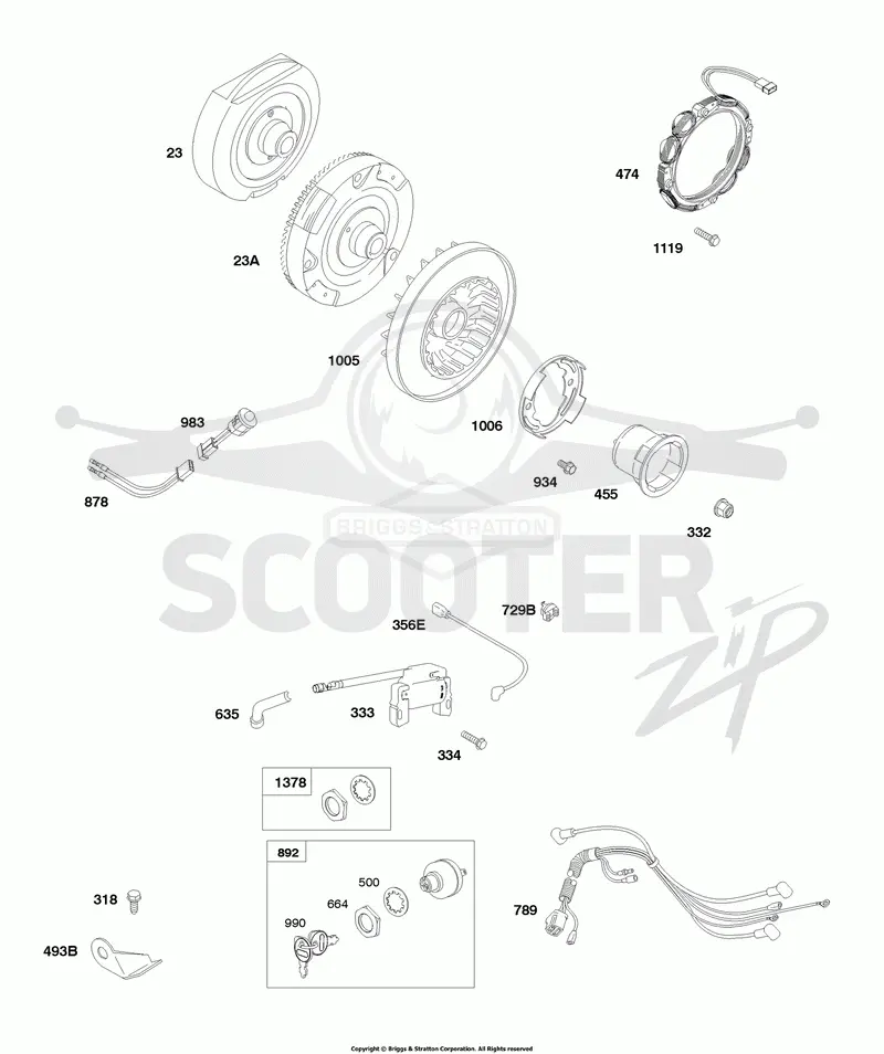 Flywheels, Harness, Alternator, Key Switch, Coil