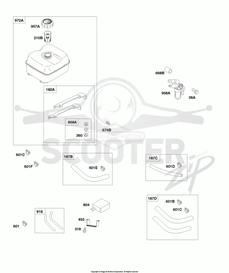 Fuel Tank, Fuel Shut Off Valve, Carbon Canister