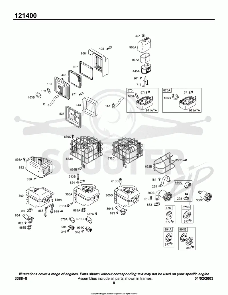 Air Cleaner Groups, Muffler Groups