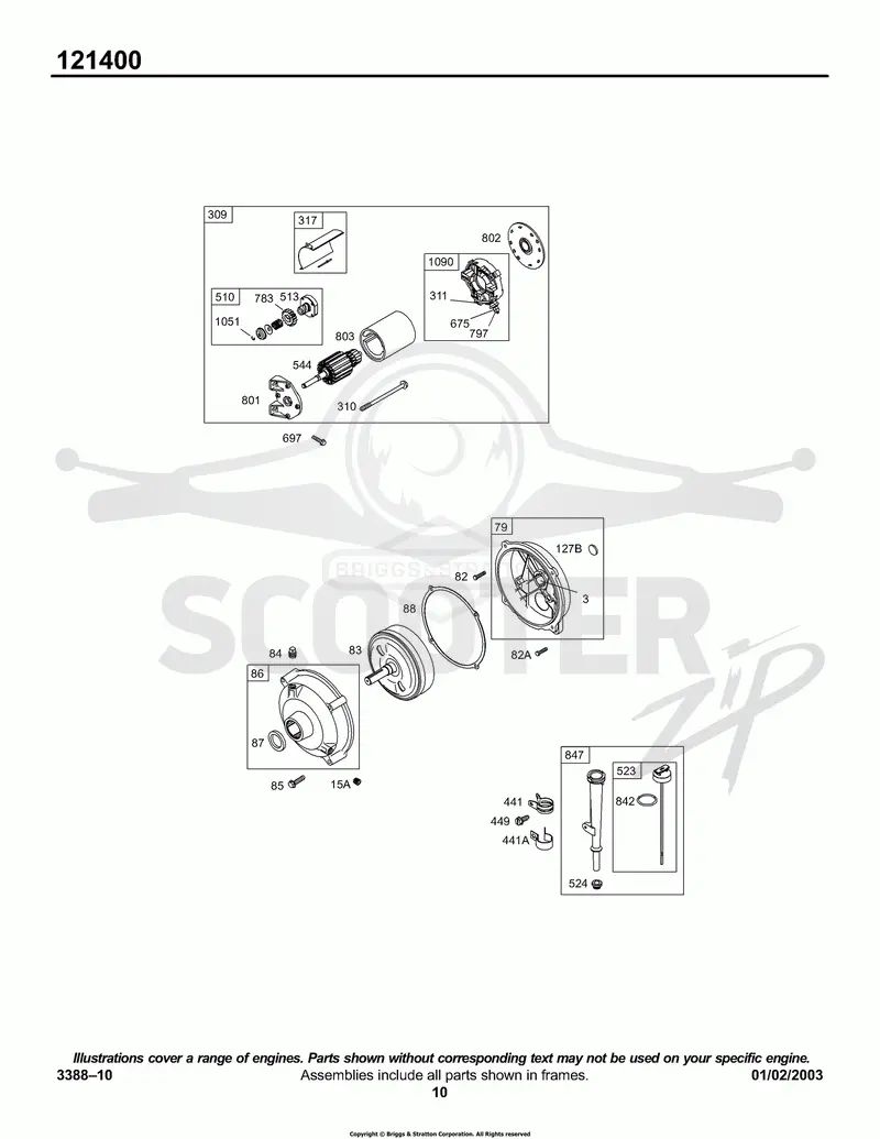 Electric Starter, Gear Reducer Group, Oil Group