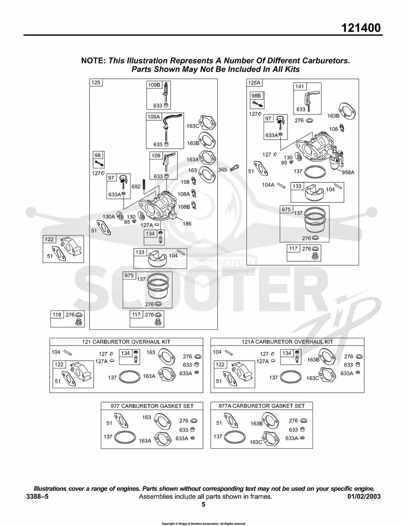Carburetor Group, Kits/Gasket - Carburetor