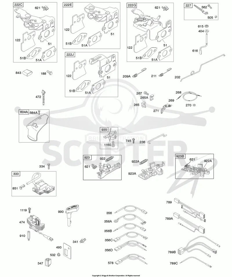 Brake, Controls, Governor Spring, Ignition