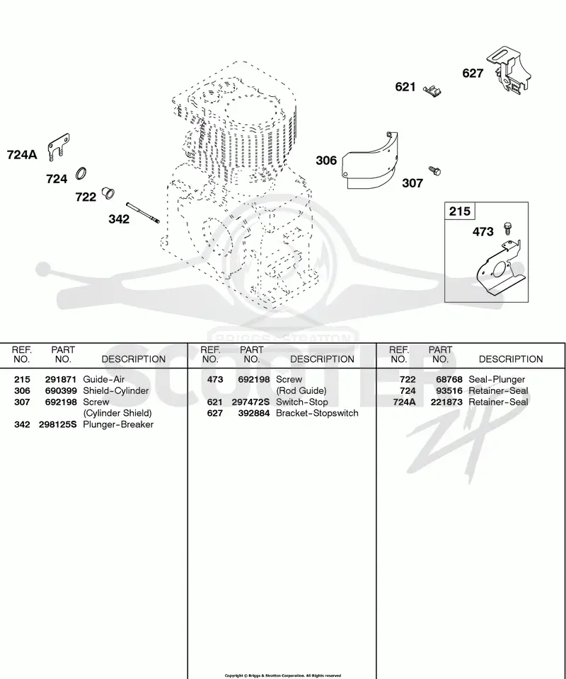 Air Guide, Stopswitch, Cylinder Shield