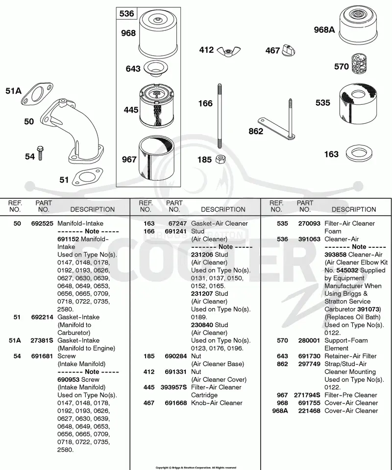 Intake Manifold, Air Cleaner