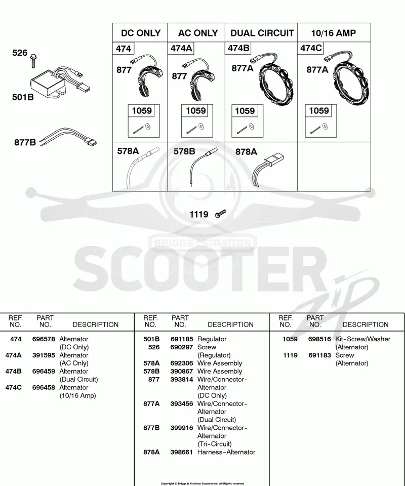 Alternator, Wire Assemblies