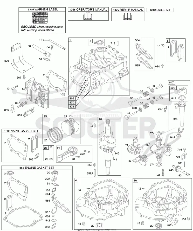 Camshaft, Crankshaft, Cylinder, Engine Sump, Kit/Gaskets, Lubrication, Piston Group, Valves