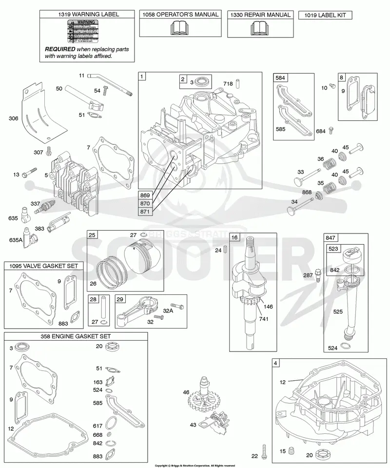 Camshaft, Crankshaft, Cylinder, Engine Sump, Lubrication, Piston Group, Valves