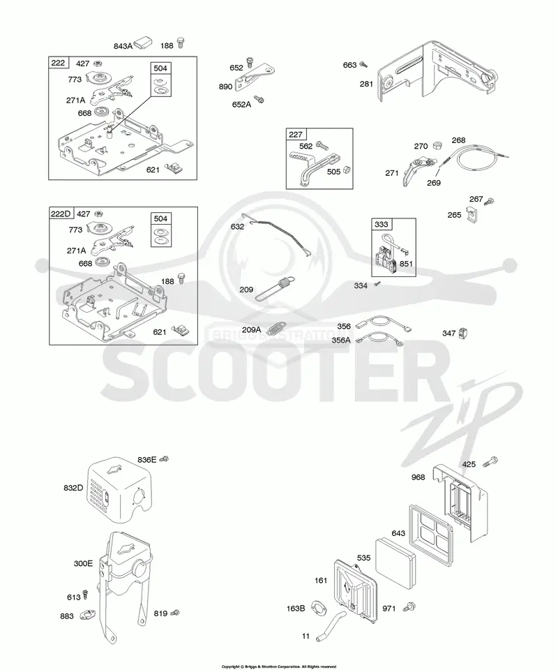 Air Cleaner, Controls, Exhaust System, Governor Spring, Ignition