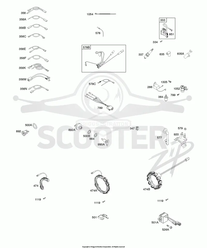 Alternator, Electrical Components, Ignition, Oil Sensor, Voltage Regulator