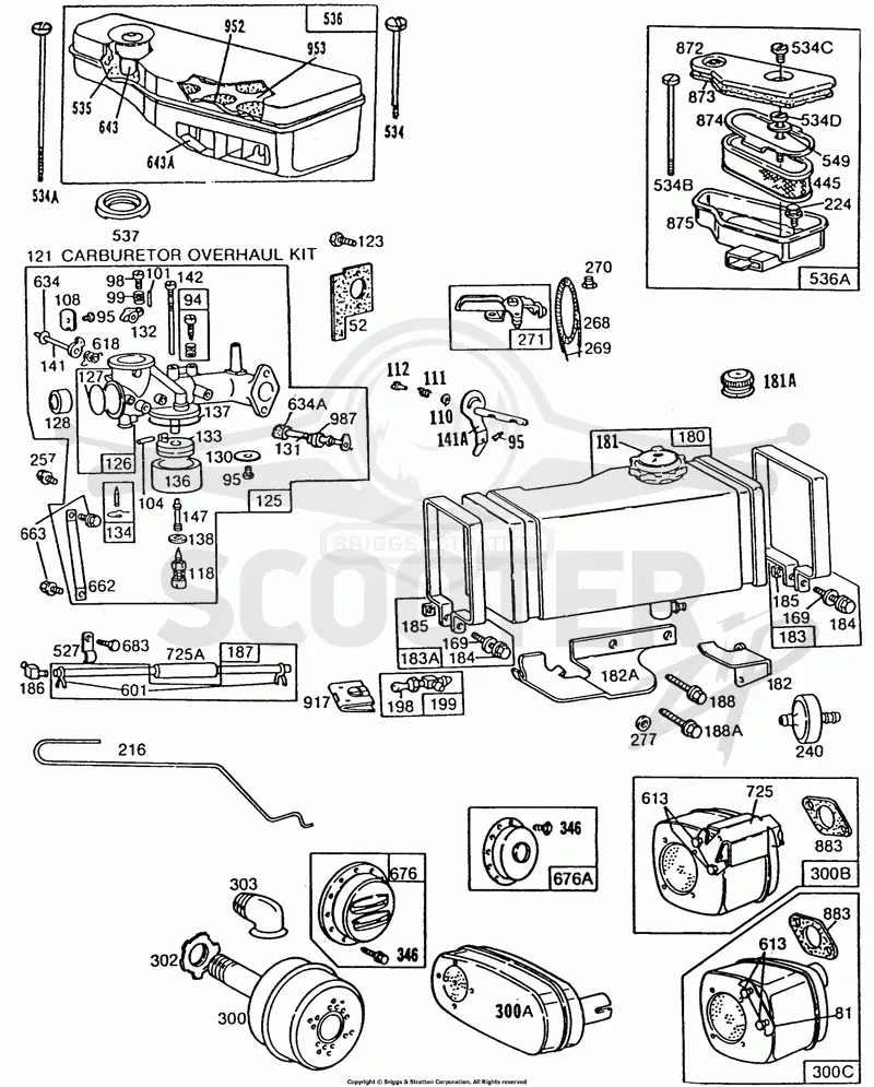 FuelTank,Mufflers,Carburetor