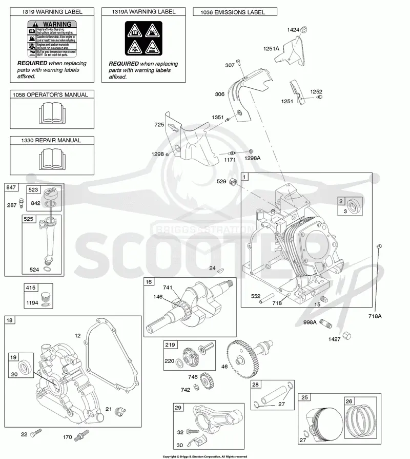 Camshaft, Crankcase Cover, Crankshaft, Cylinder, Lubrication, Piston/Rings/Connecting Rod