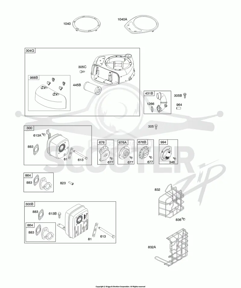 Air Cleaner, Blower Housing, Exhaust System