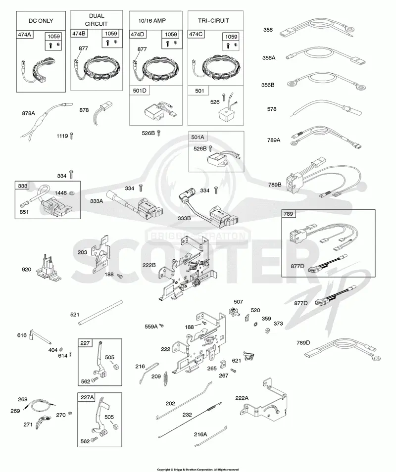 Alternator, Controls, Governor Spring, Ignition