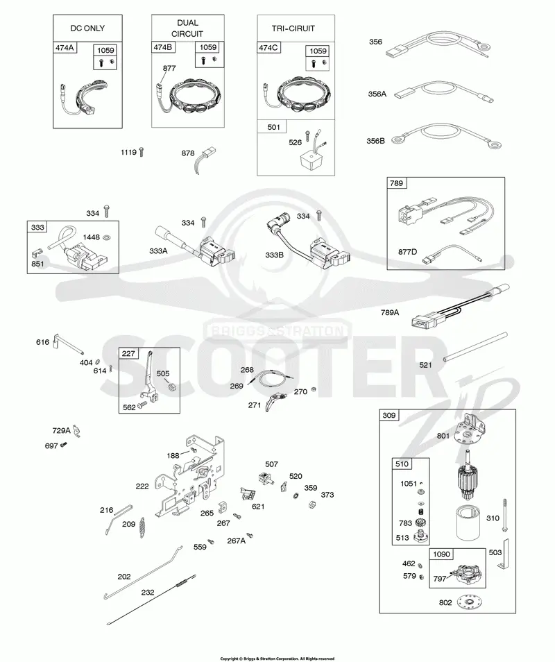 Alternator, Controls, Governor Spring, Ignition