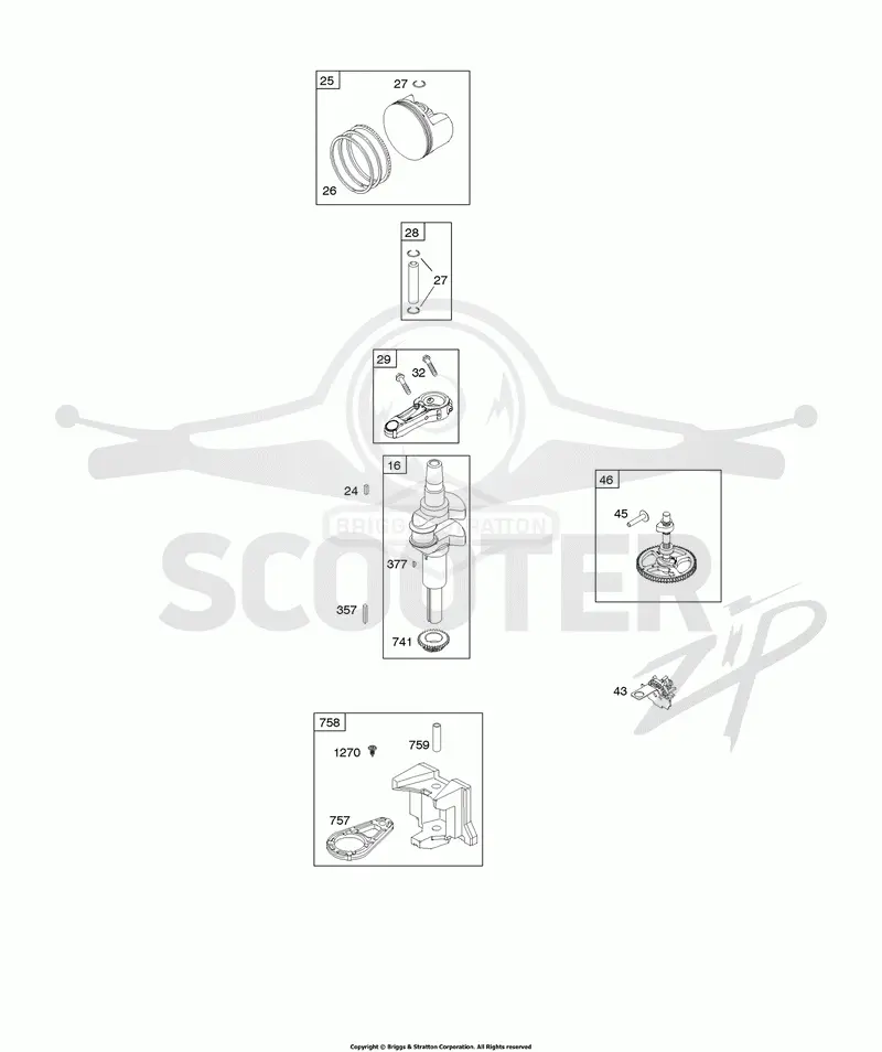 Camshaft, Crankshaft, Counter Weight, Piston, Rings, Connecting Rod