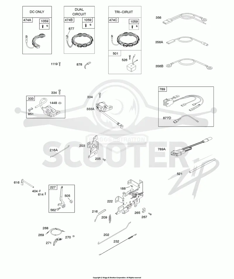Alternator, Controls, Governor Spring, Ignition