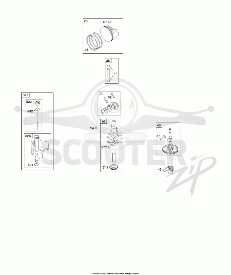 Camshaft, Crankshaft, Lubrication, Piston, Rings, Connecting Rod