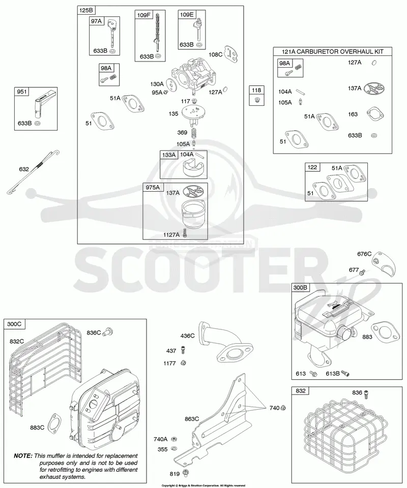Carburetor, Exhaust System, Kit - Carburetor Overhaul