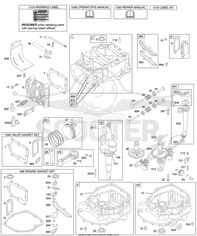 Camshaft, Crankshaft, Cylinder, Engine Sump, Kit/Gasket, Lubrication, Piston Group, Valves