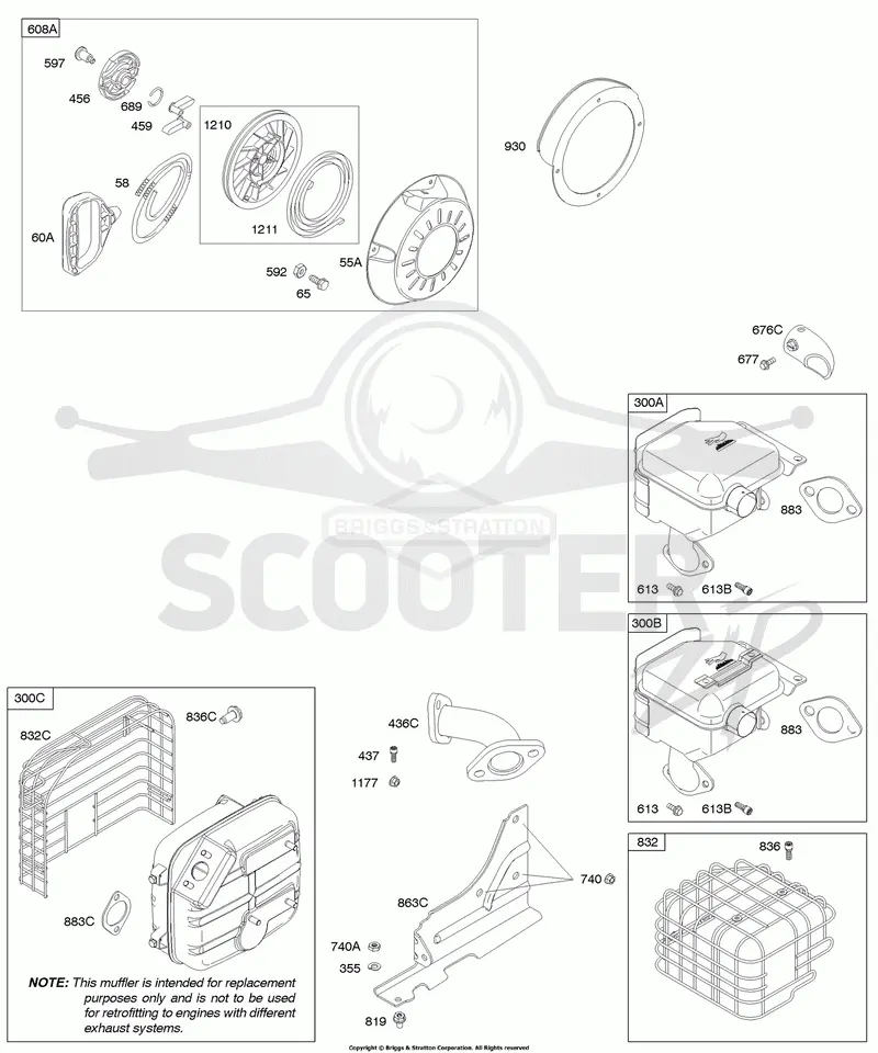 Exhaust System, Rewind Starter