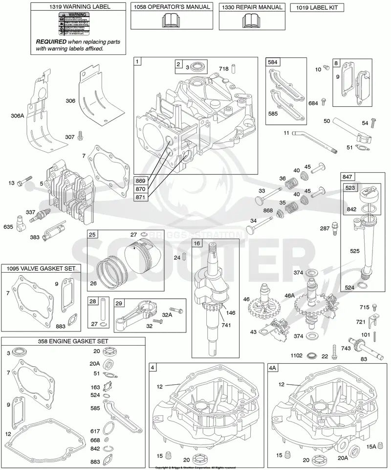 Camshaft, Crankshaft, Cylinder, Engine Sump, Lubrication, Piston Group, Valves
