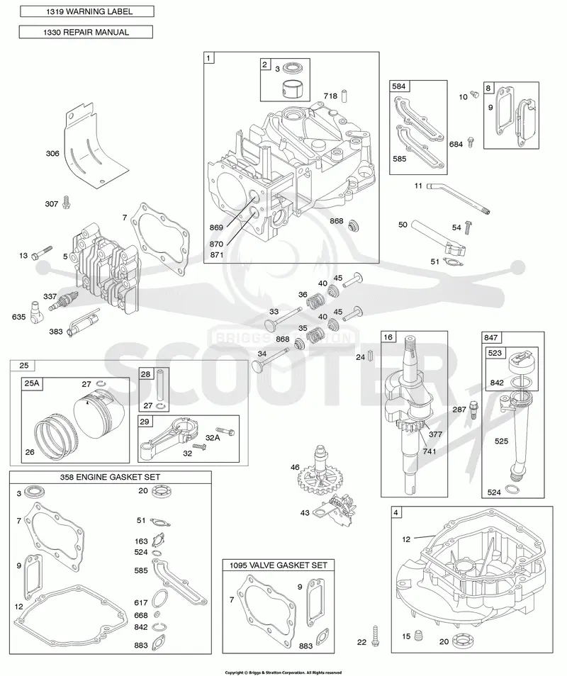 Camshaft, Crankshaft, Cylinder, Engine Sump, Lubrication, Piston Group, Valves