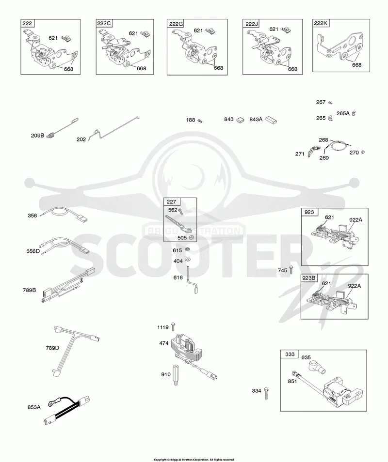 Alternator, Controls, Electrical, Flywheel Brake, Governor Spring, Ignition