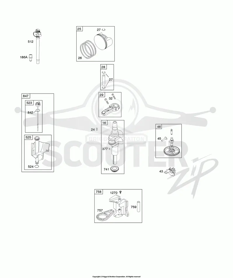 Camshaft, Crankshaft, Lubrication, Piston, Rings, Connecting Rod