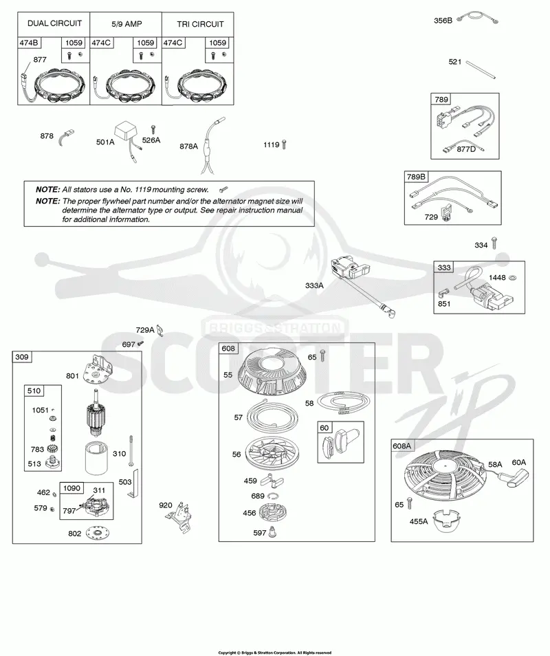 Alternator, Electric Starter, Ignition
