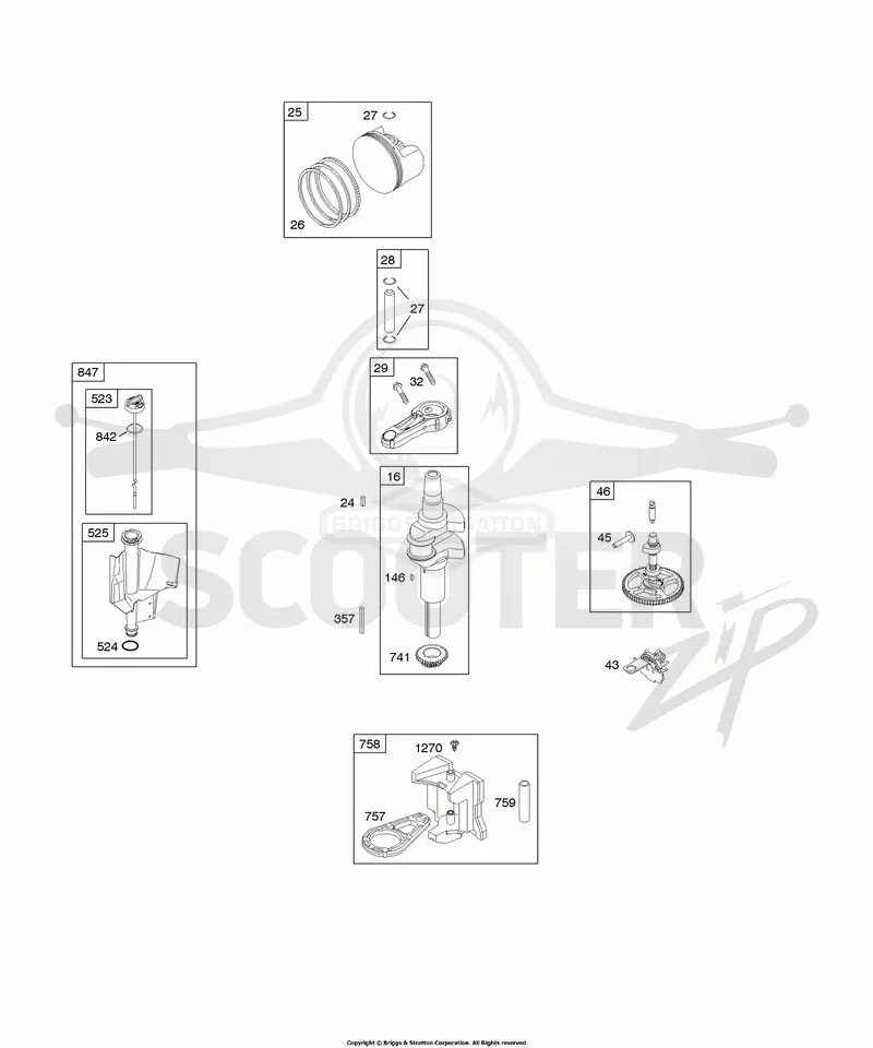Camshaft, Crankshaft, Lubrication, Piston, Rings, Connecting Rod