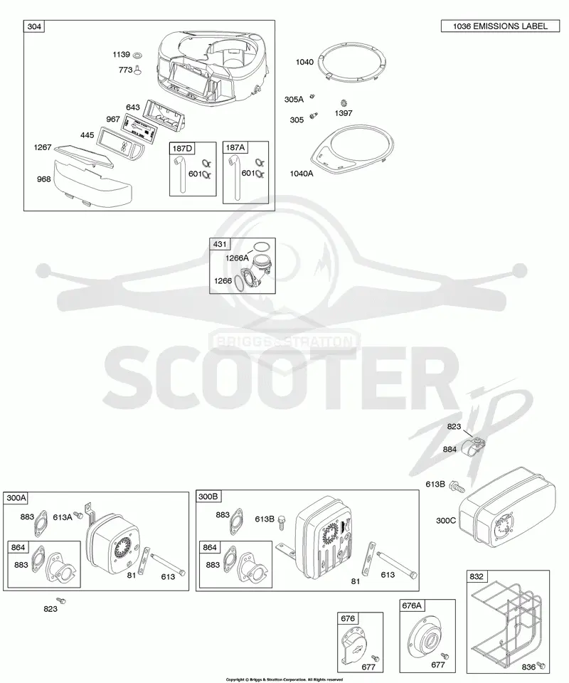 Air Cleaner, Blower Housing, Exhaust System