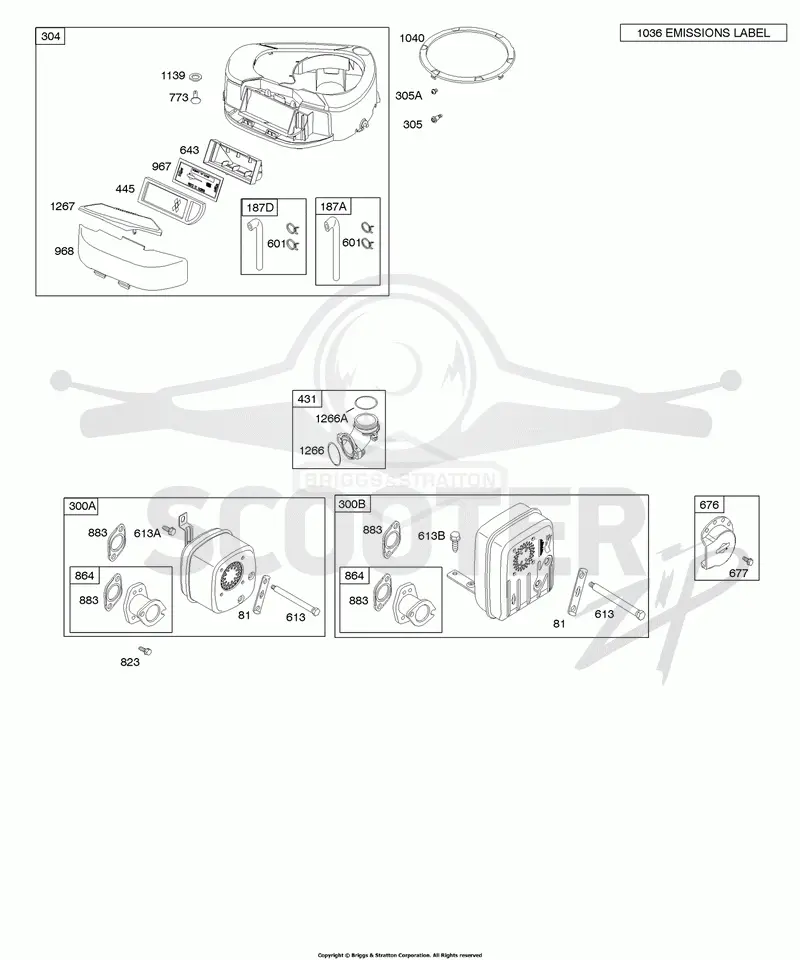 Air Cleaner, Blower Housing, Exhaust System