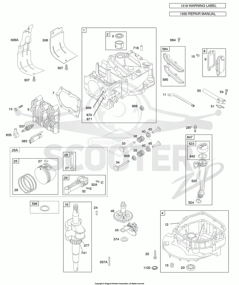 Camshaft, Crankshaft, Cylinder, Engine Sump, Lubrication, Piston Group, Valves