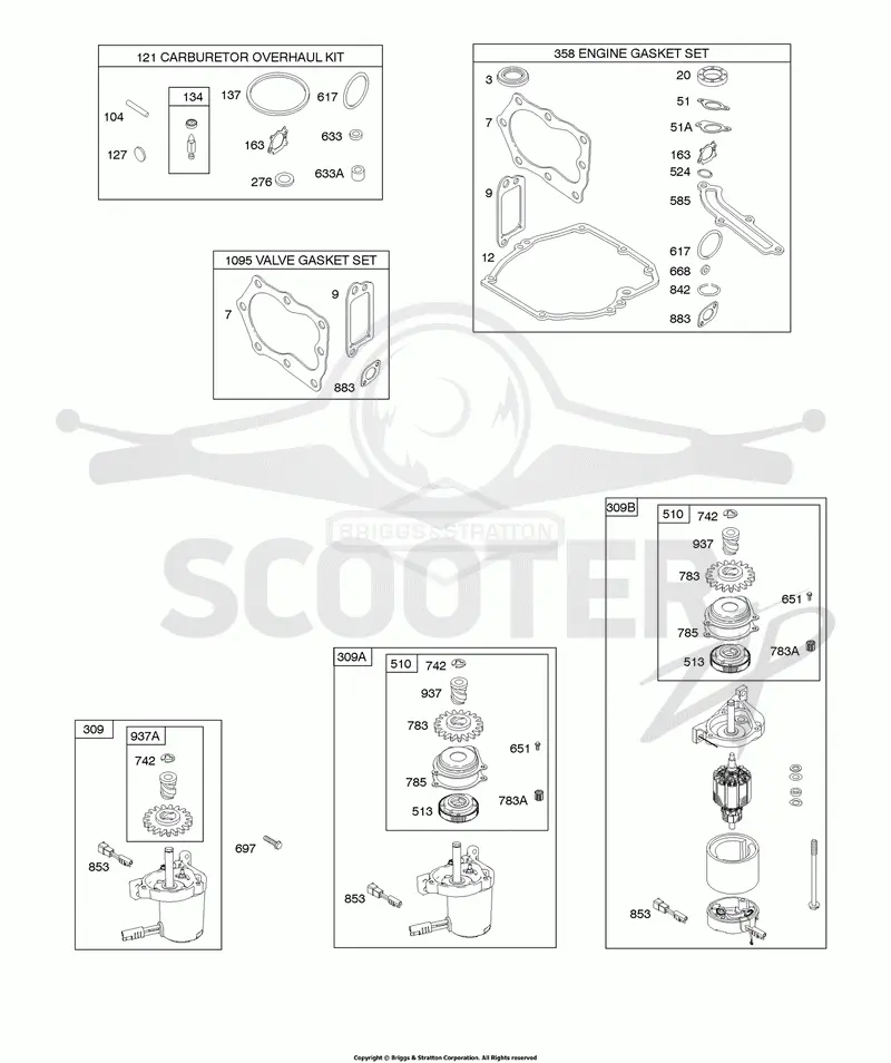 Carburetor, Engine, Valve Kits, Electric Starter