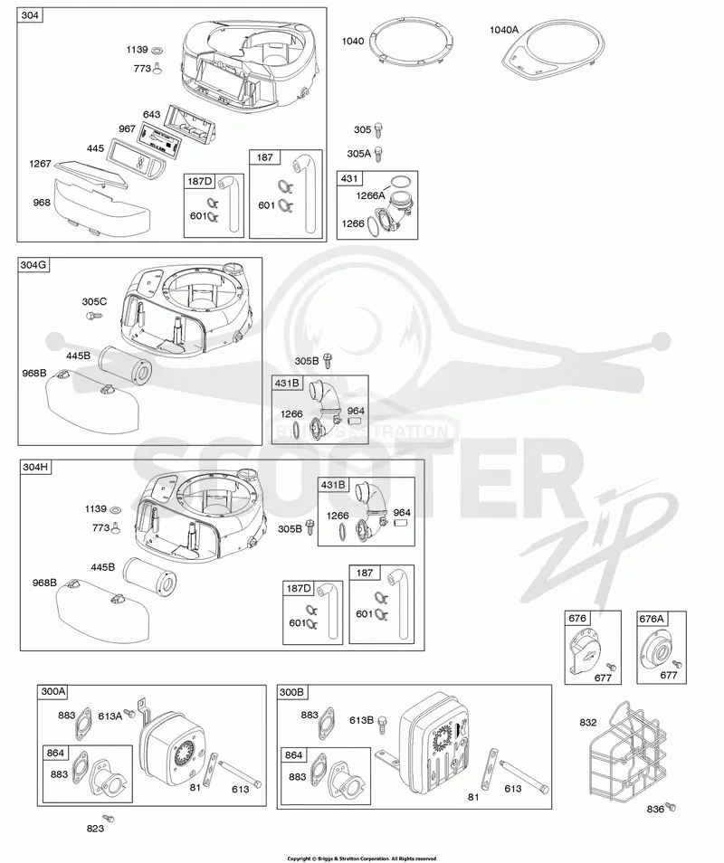 Air Cleaner, Blower Housing, Exhaust System