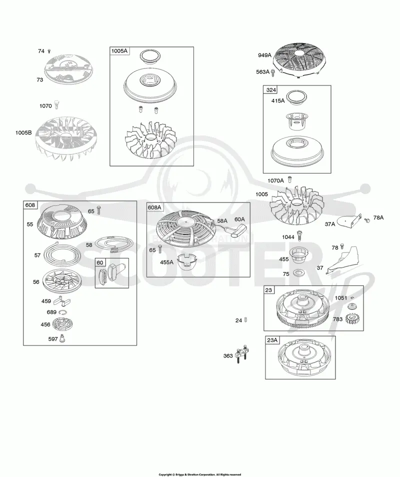 Flywheel, Rewind Starter