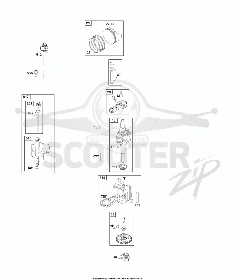 Camshaft, Crankshaft, Lubrication, Piston, Rings, Connecting Rod