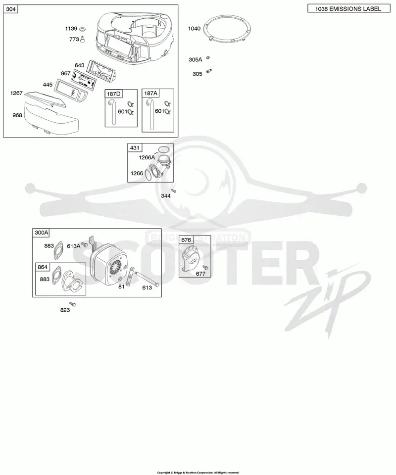 Air Cleaner, Blower Housing, Exhaust System