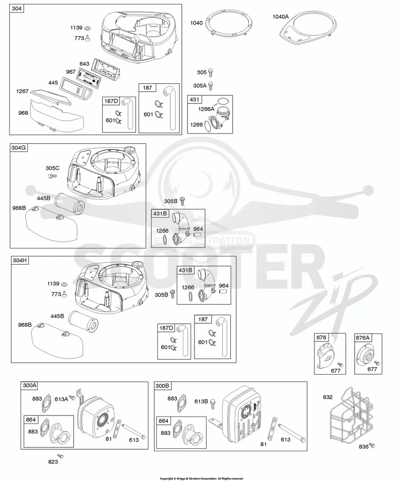 Air Cleaner, Blower Housing, Exhaust System