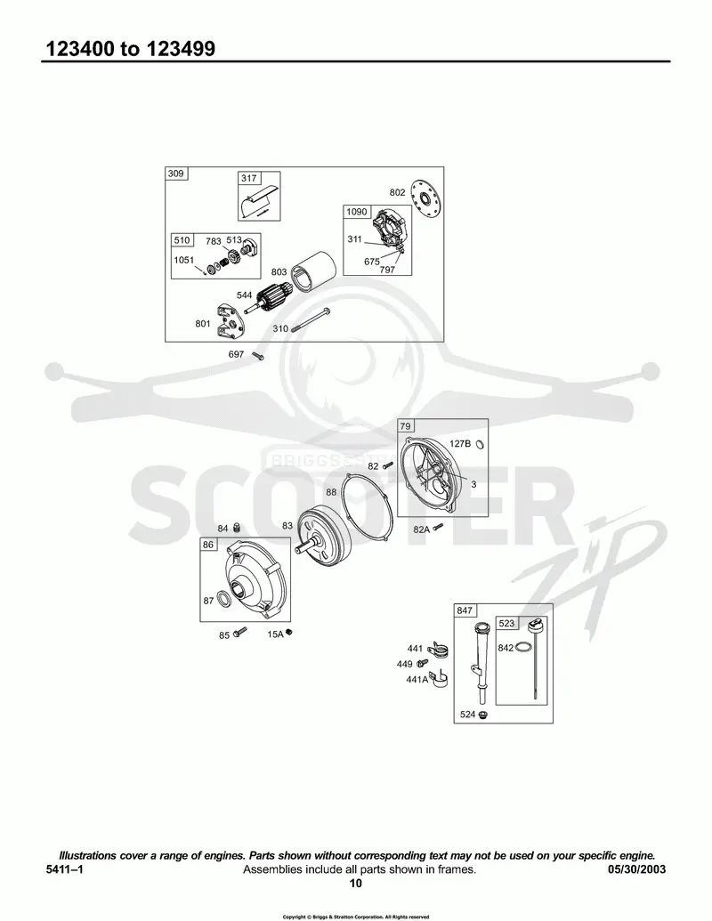 Electric Starter, Gear Reducer Group, Oil Group